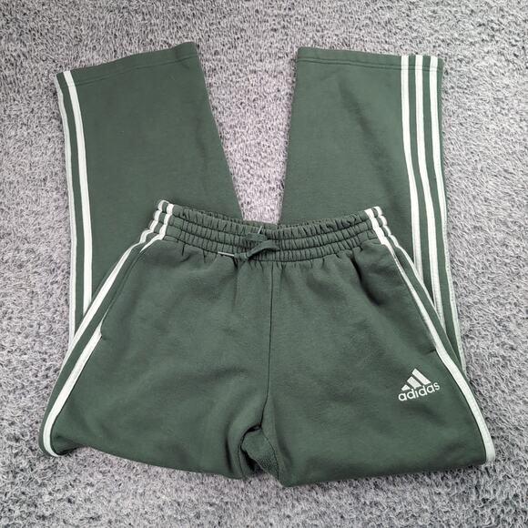 Adidas Pants Adult Small Green Straight Leg Athleisure Sweatpants Gym Training - Picture 1 of 9